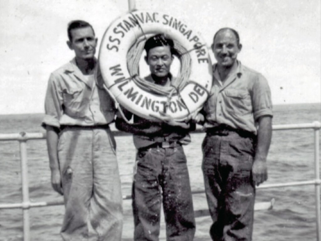 Dad on the SS Stanvac Singapore